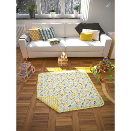 Baby rug is soda, size 115x115 cm, print print, yellow color-6