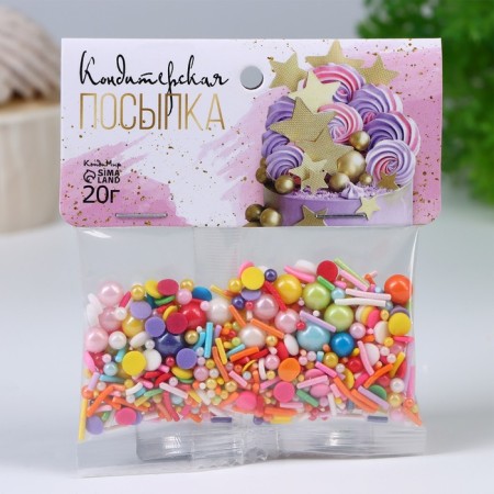 Confectionery Sprinking "Bright confetti", mix, 20 g-1
