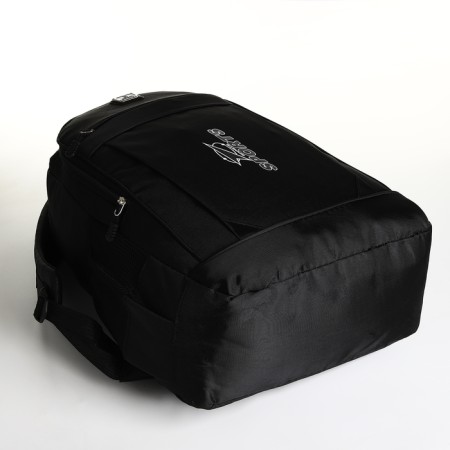 Youth backpack with lightning, 4 pockets, black/white color-4