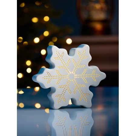 LED figure "Snowflake" 13.2x11.6x4 cm, 1 LED, LR44X3 (in the set), T/white