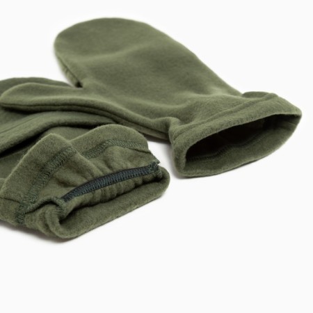 Men's mittens with a folding top of fleece, khaki color-2