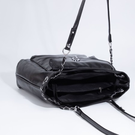Bag Female Tout with zipper, black color-5