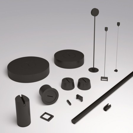 TR5536-BK fastener for the Belty Rod ip20 bar black plastic-3