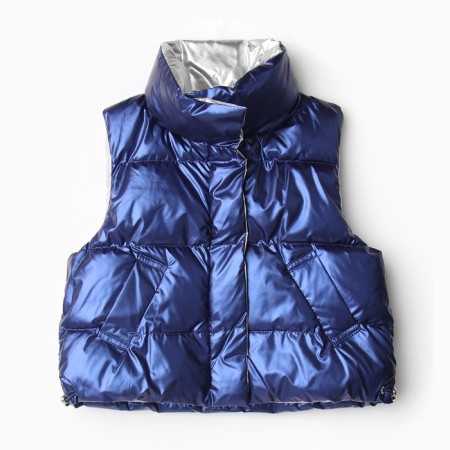 Warm vest for girls, blue color, height 116-122 cm