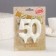 Candle in the cake jubilee "line", number "50", pearl, 6.5 cm