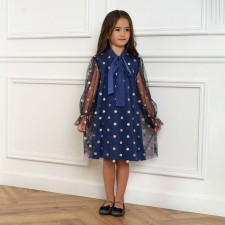 Children's elegant dress KAFTAN GOOKS, Height 86-92, Blue