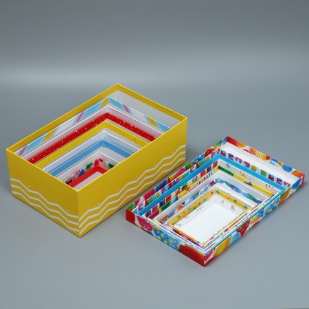 A set of boxes 10 in 1, gift packaging, “Happy Birthday”, 12 x 7 x 4 - 32.5 x 20 x 12.5 cm-8