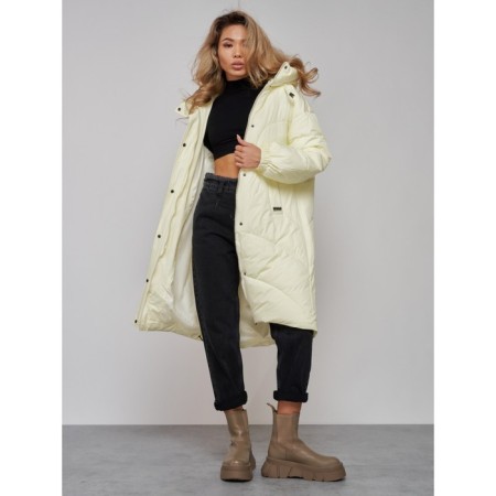 Coat insulated winter female, size 46, color light yellow-18