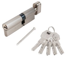 Cylinder mechanism standard MAX, 90 mm (50x40V), 5 keys, key/turntable, matte nickel 1066395