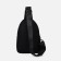 Male sling bag from textiles, headphone opening, black color