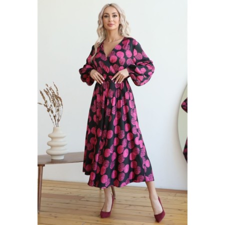 Female dress, size 46, black-pink color-6