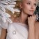 Brooch "Flowers" in a wreath, the color is white in matte silver