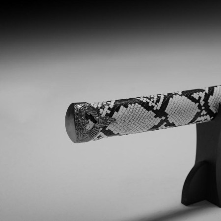 Souvenir weapon "Katana on the stand", gray scabbard for snake skin, 70 cm-3