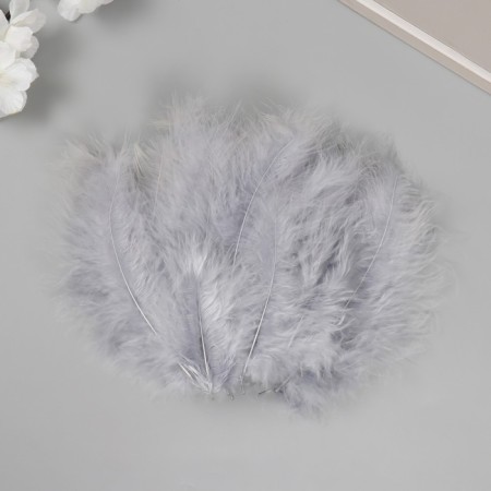 Pen of decorative goose downy "gray" set 40 pcs h = 10-15 cm