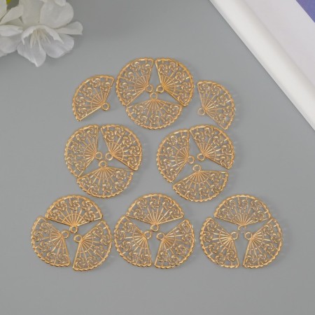 Decor for creativity Plastic "Fan of Transparent-gold" set of 20 pcs 3x2.1 cm-2