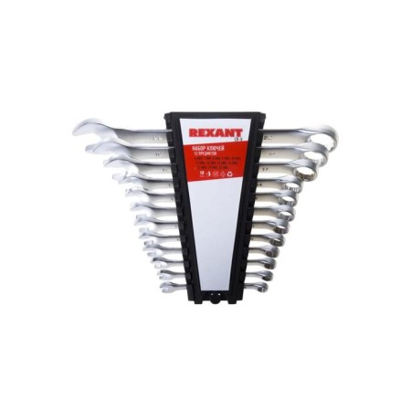 A set of combined keys Rexant 12-5842, mirror chrome, 12 items