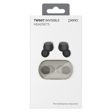 TWS07 Invisible headphones, wireless, BT 5.1, microphone, 200 mAh, black-3