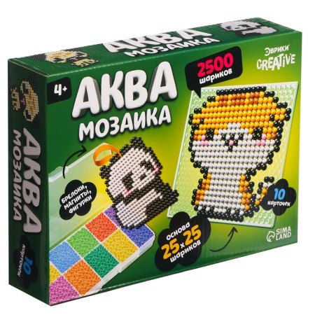 Aquamosaic in a container, 2500 balls, 10 stencils, 2 basics-15