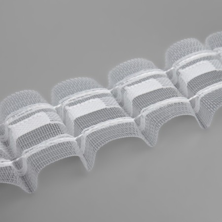 Curtain tape, organza, 3 cm, 3 ± 1 m, transparent/white color-2