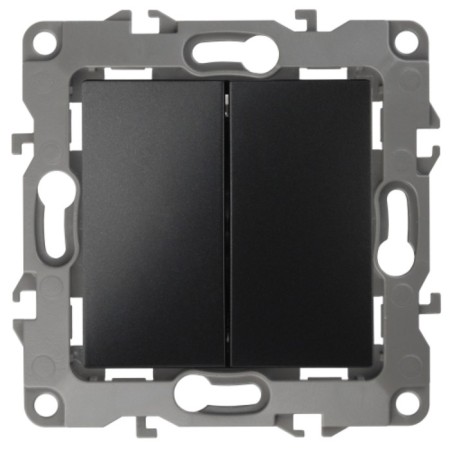 Double switch, 10AX 250V, IP20, era12, anthracite