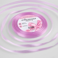 Satin ribbon, 6 mm × 23 ± 1 m, warm lavender color No. 141