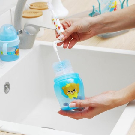 Drill - children's impotion with a soft nose "Bear Prince", 250 ml., With handles, blue color-4