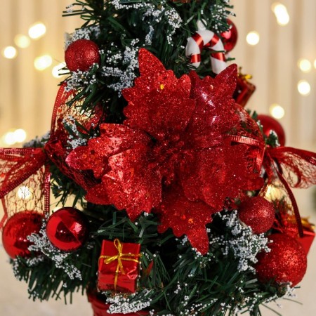 Christmas tree decor "festive" flower Lollipop Snow, 16x38 cm, red-1