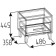 Cleat cabinet "Iris 41", 486 × 358 × 445 mm, white color / oak golden