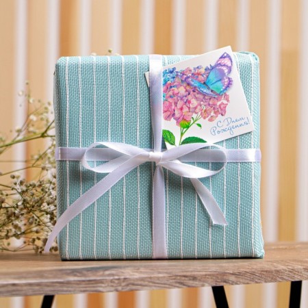 Packaging burlap with the application "Happy Birthday!" with postcards, 0.5 x 4 m-3
