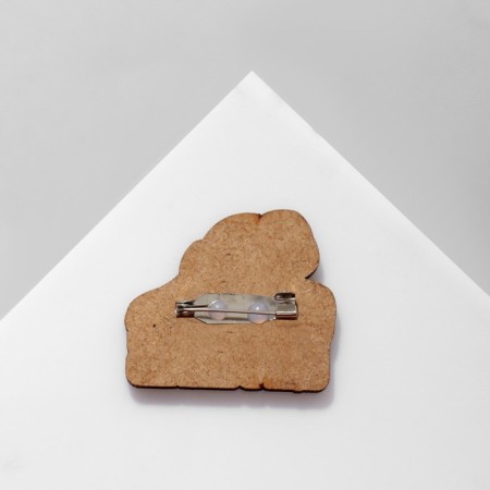 Brooch wooden "meme" traction, the color is gray-black-6