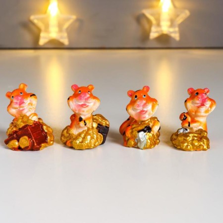 Souvenir Polystone "Tiger-goldener" MIX 3x3.2x2.5 cm
