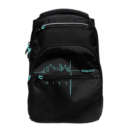 Youth backpack 43 x 31 x 20 cm, Grizzly, ergonomic back, laptop department, black-2