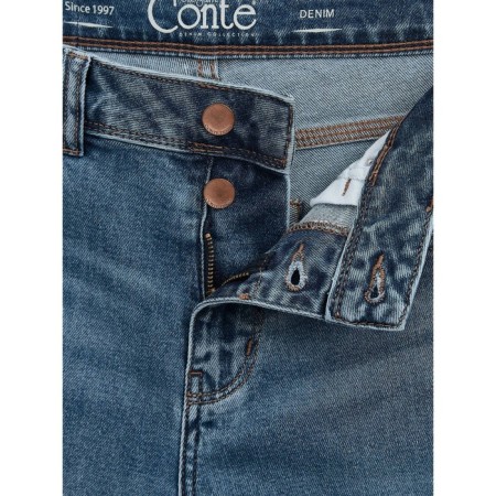 Women's jeans with a high landing CONTE ELEGANT SLIM, size L, color Washed Blue-5