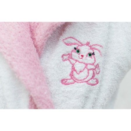 Baby robe "Bunny", height 98 cm, white+pink, Makra-4