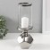 Ceramics candlestick, glass per 1 candle "Eye" d = 7.5 cm silver 10.5x10.5x27 cm