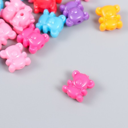 Beads for creativity plastic "Bear -colored cubs" set of 17 g 1.2 cm-1
