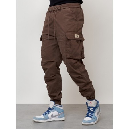 Cargo jeans men, size 44, brown color-4