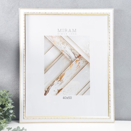 Photo frame Plastic "Mira" 40x50 cm white (plastic screen)-1