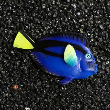 Decor for the Aquarium "Blue Surgeon", silicone, with a neon effect, 8.5 x 5 cm-2