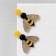Acryl Earrings "Bees", golden-black color in silver