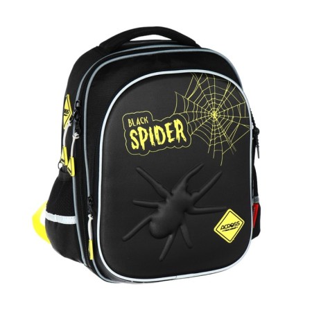 School backpack 37 x 28 x 13cm, ergonomic back, Across 557, gray/orange-1