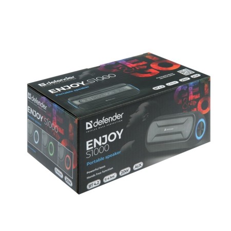 The portable column Defender Enjoy S1000, 20 W, Bluetooth 4.2, 2000 mAh, backlight, black-10