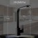 Zein ZF1 kitchen mixer, square, 35 mm cartridge, stainless steel, black