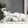 Souvenir Ceramics "Family Elephants" White with gold 21.5 cm