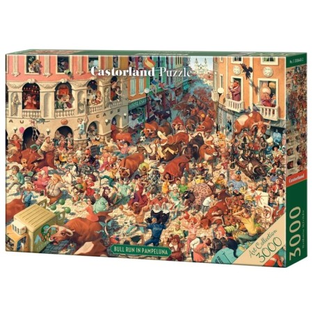 Puzzle "Running bulls in Pamplona", 3000 elements
