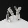 Earrings with rhinestones "Magic" curl, white color in silver