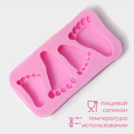 Mold Dolyana "Traces", silicone, 9 × 4.7 × 1.3 cm, pink color-1
