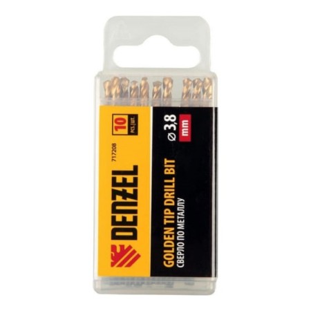 Drill Denzel 717208, 3.8 mm, HSS-Tin, Golden Tip, 10 pcs.-4
