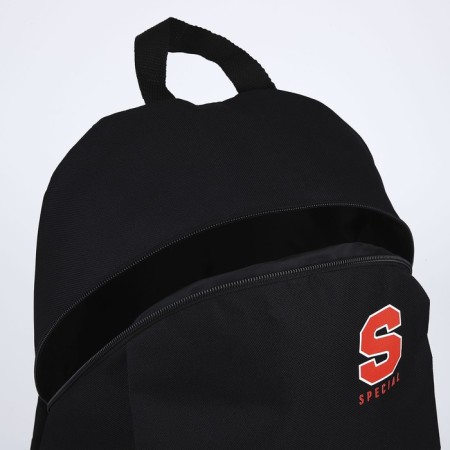Backpack school textile SPECILA, 46x30x10 cm, vertical pocket, black color-5