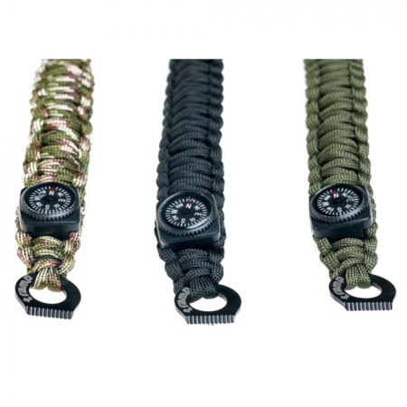 Survivor bracelet Tramp TraM-237, compass, fire/2 meters of paracord, olive-4